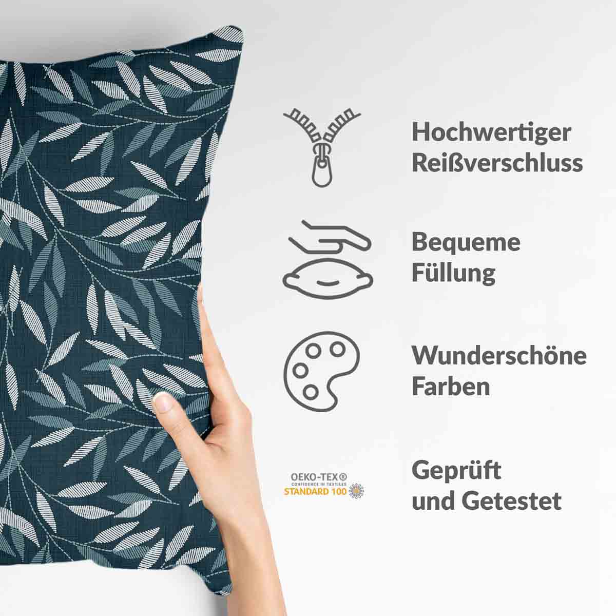 Coussin de santé avec des branches bleues