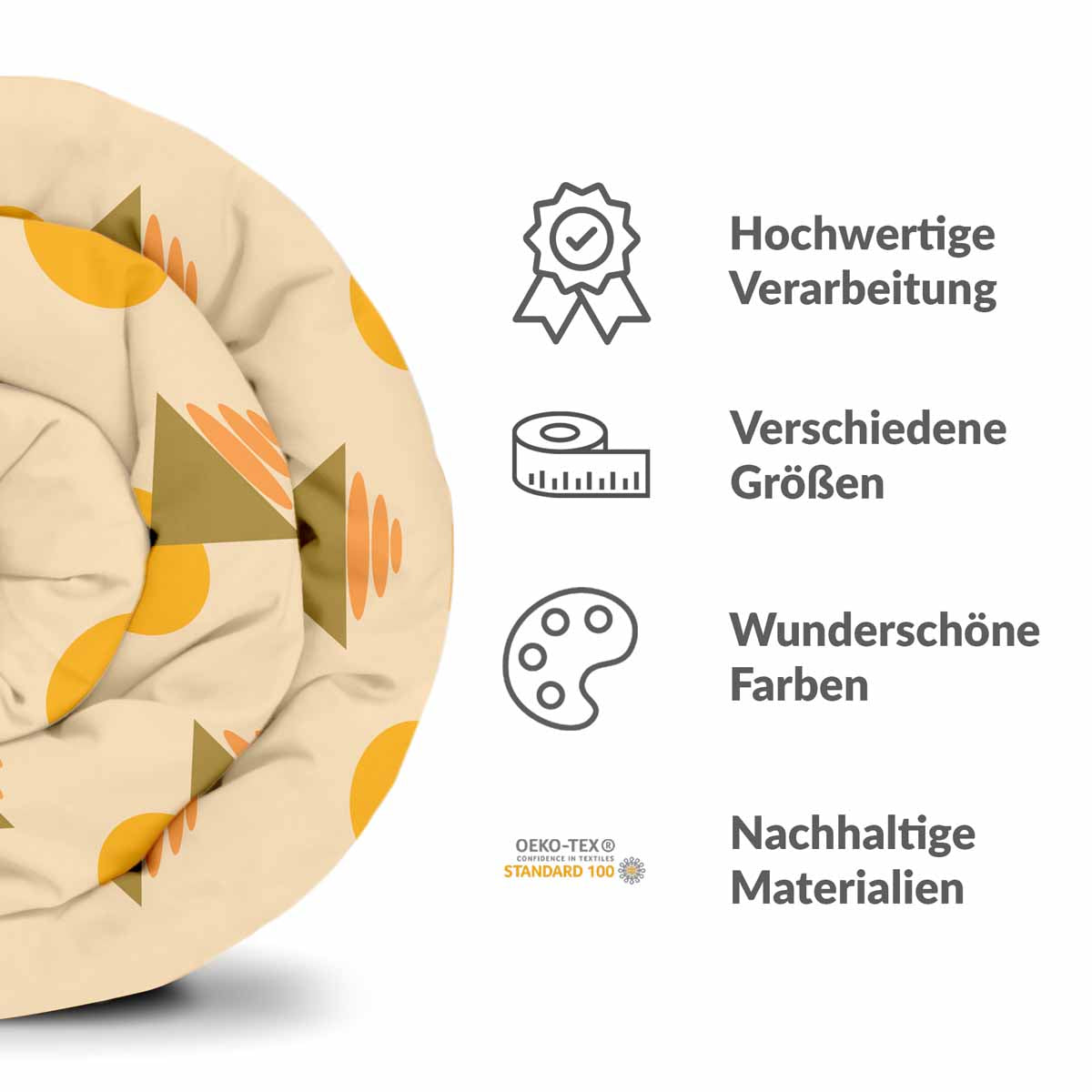 Original Therapiedecke - Ensemble de literie en coton avec formes jaunes