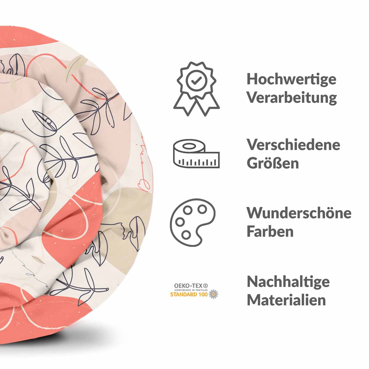 Original Therapiedecke - Ensemble de literie en coton Beige avec visage abstrait