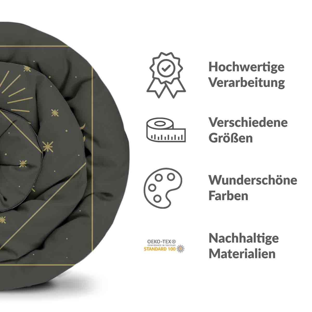 Original Therapiedecke - Ensemble de literie en coton Noir Soleil et Cosmos