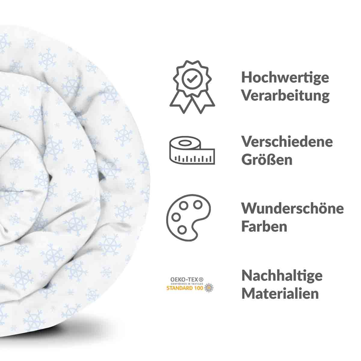 Original Therapiedecke - Ensemble de literie en coton Flocons de neige