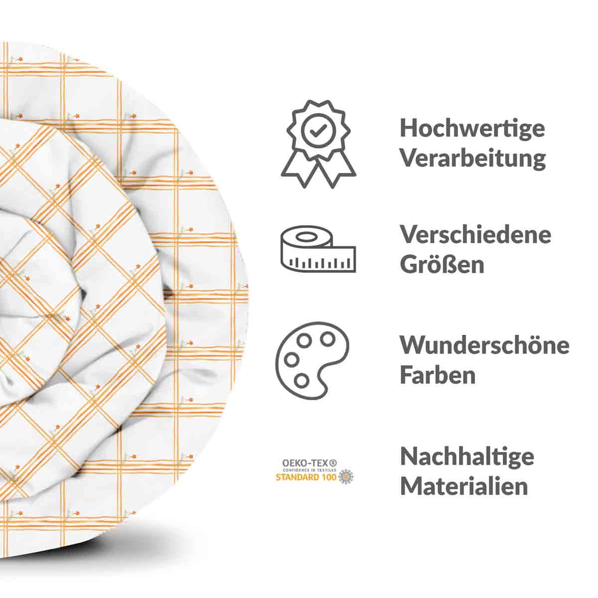 Original Therapiedecke - Ensemble de literie en coton Jaune carreaux