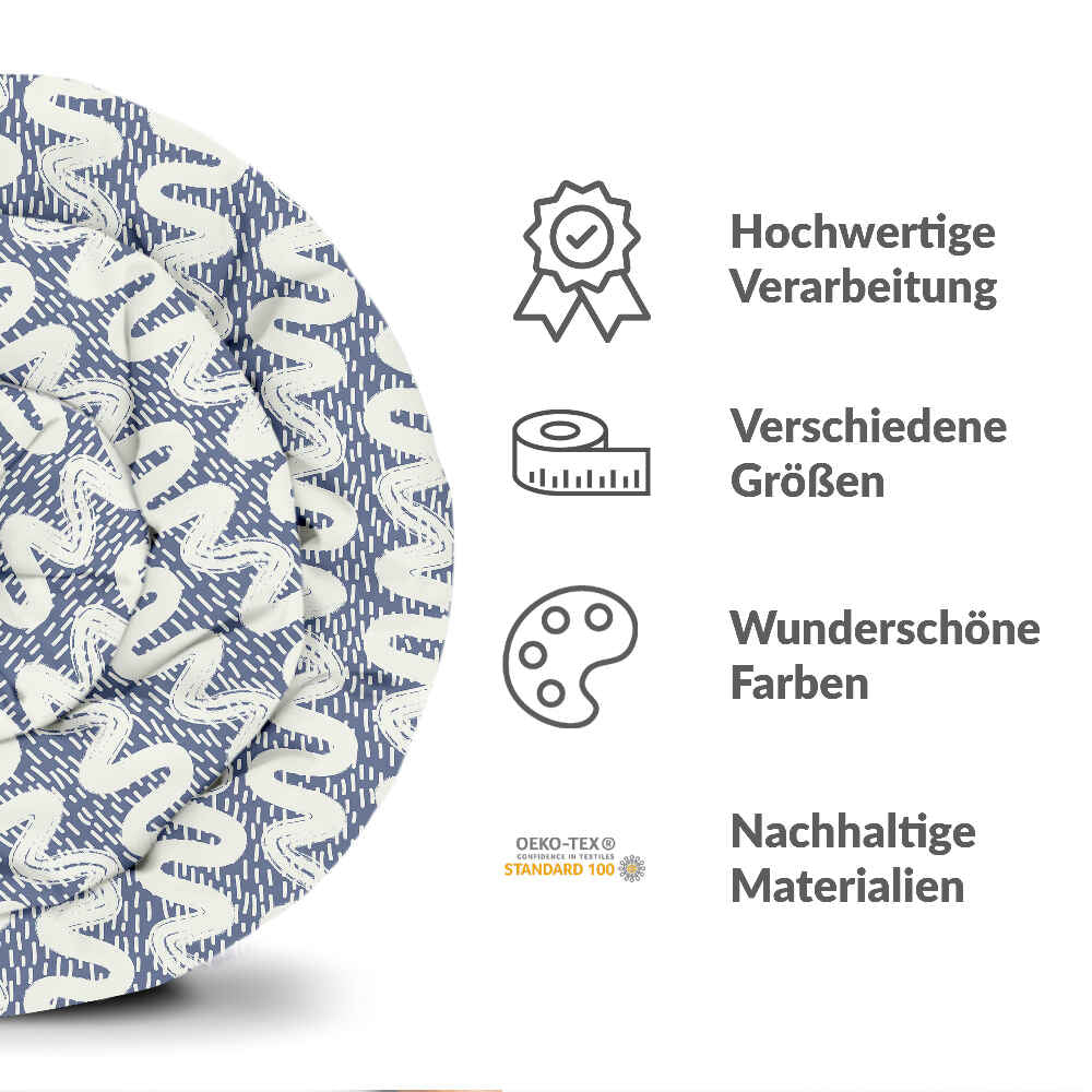 Original Therapiedecke - Ensemble de literie en coton bleu avec vagues blanches