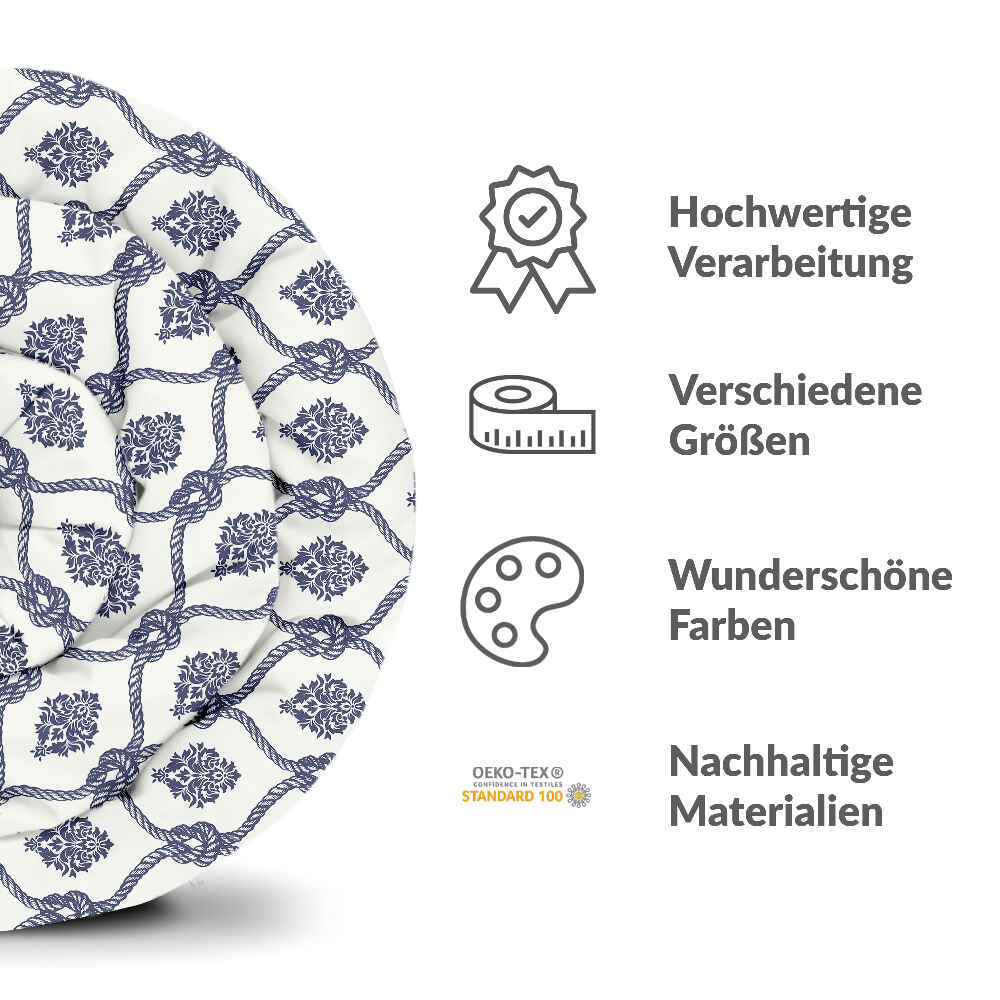 Original Therapiedecke - Ensemble de literie en coton Motif marin bleu