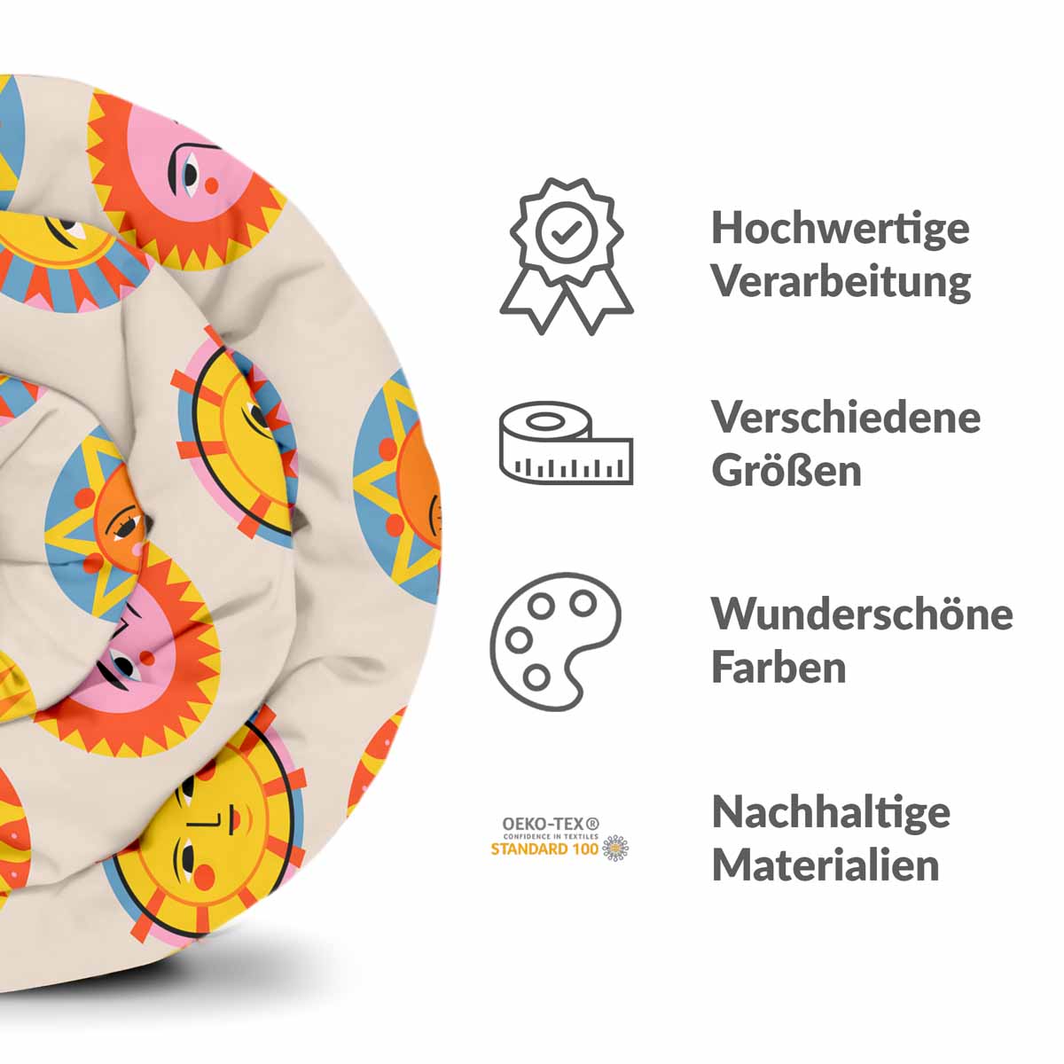 Original Therapiedecke - Ensemble de literie en coton Beige avec soleils
