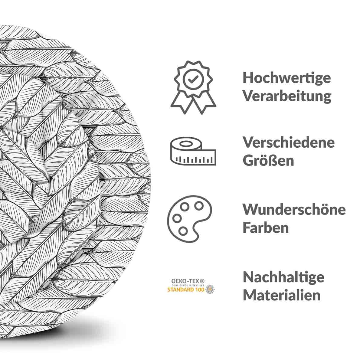 Original Therapiedecke - Ensemble de literie en coton TD gris avec feuilles d'érable