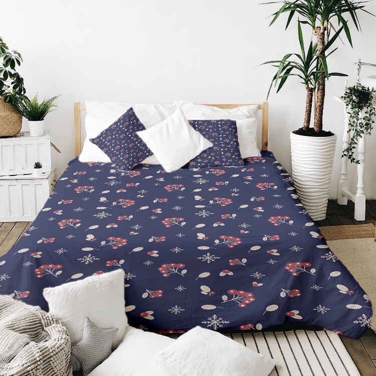 Original Therapiedecke - Ensemble de literie en coton bleu groseille
