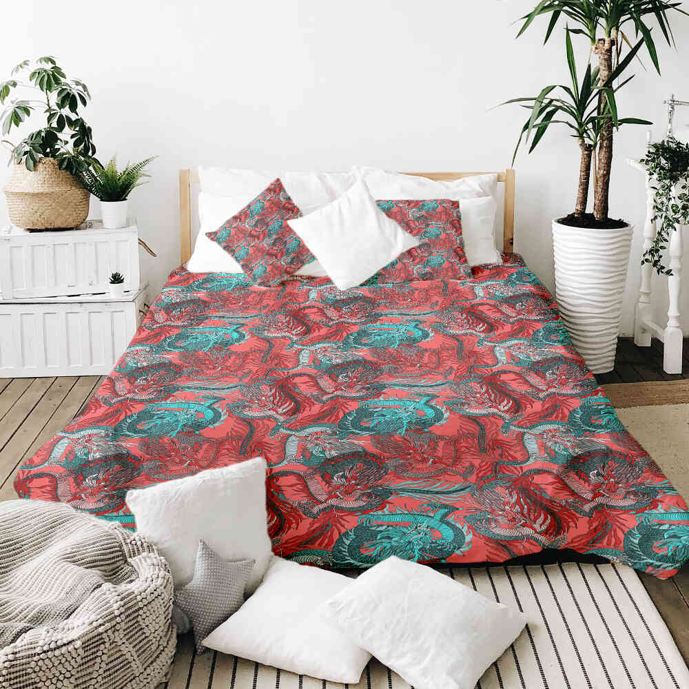 Original Therapiedecke - Ensemble de literie en coton Abstrait rouge