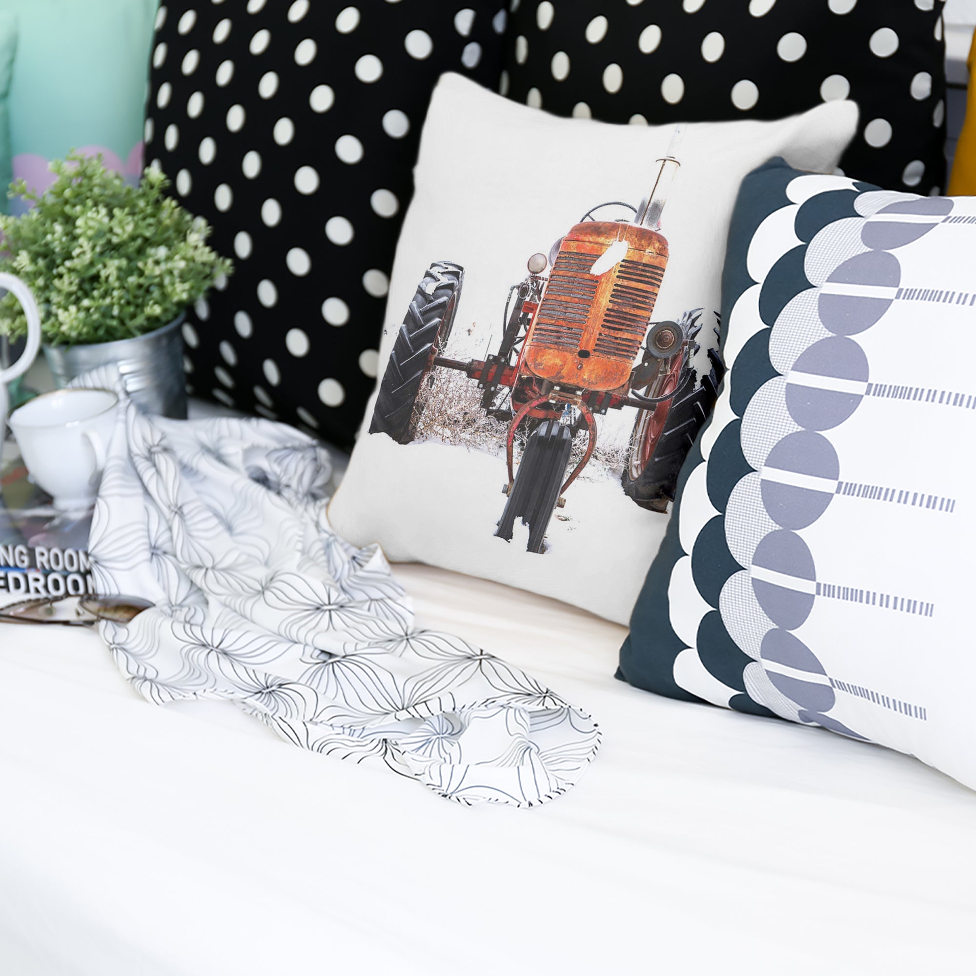 Coussin de santé tracteur en orange