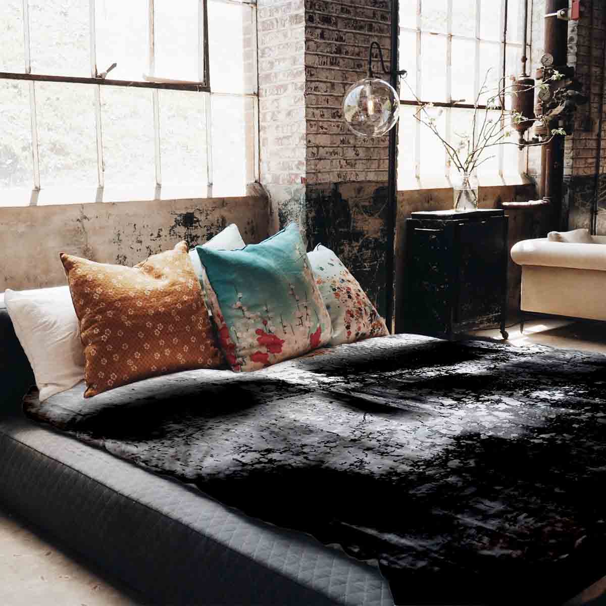 Original Therapiedecke - Ensemble de literie en coton Noir avec Motif Chiné