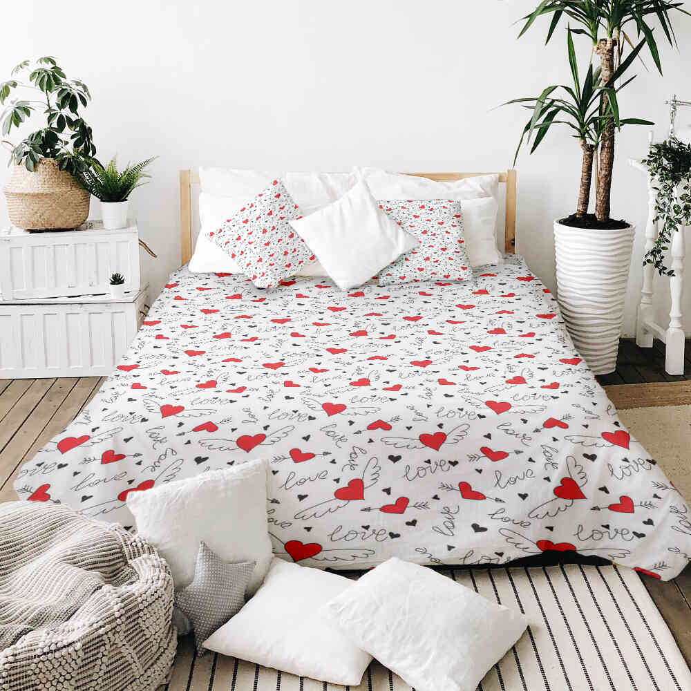 Original Therapiedecke - Ensemble de literie en coton L'amour donne des ailes