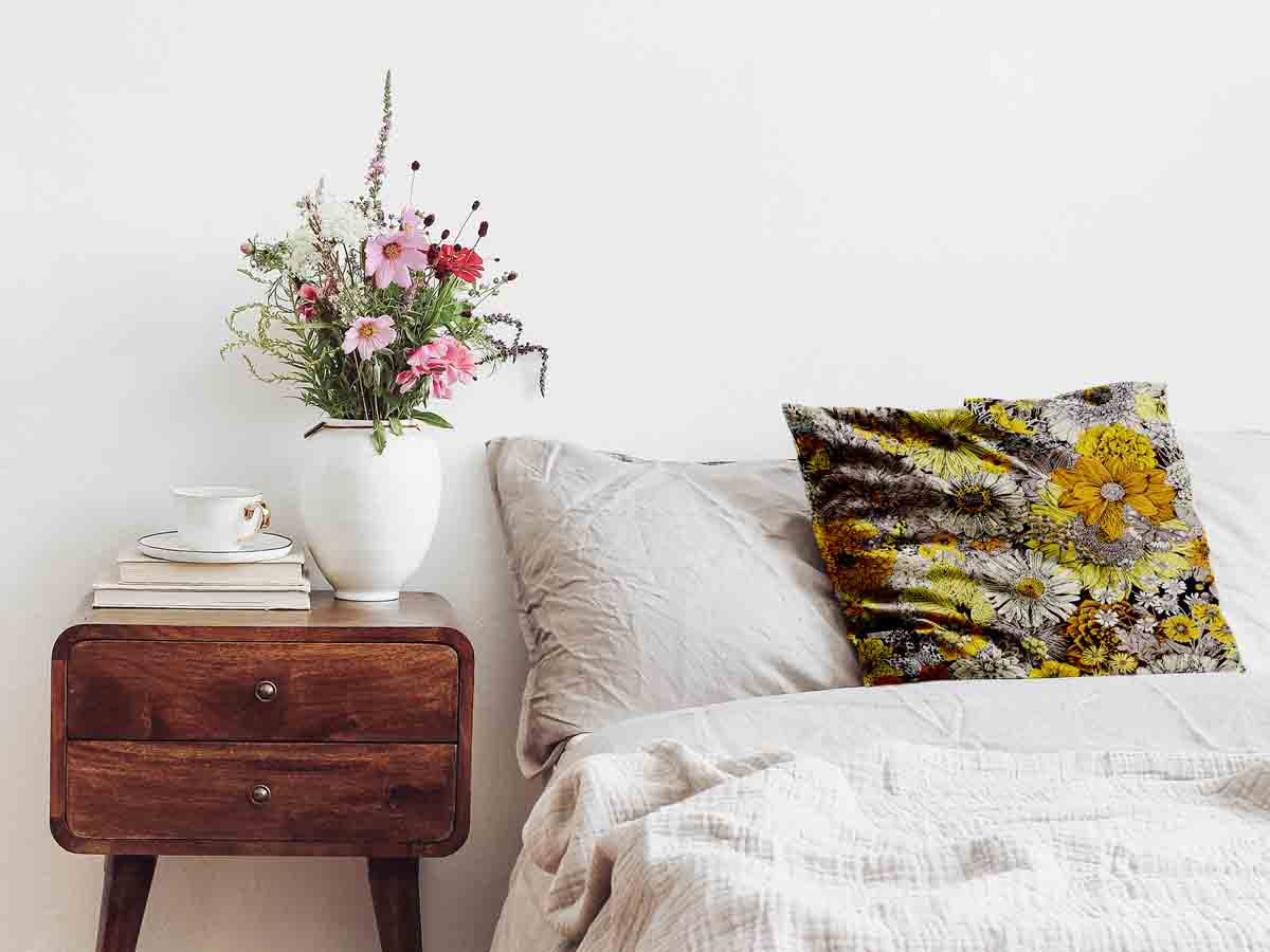 Coussin de santé fleurs jaunes