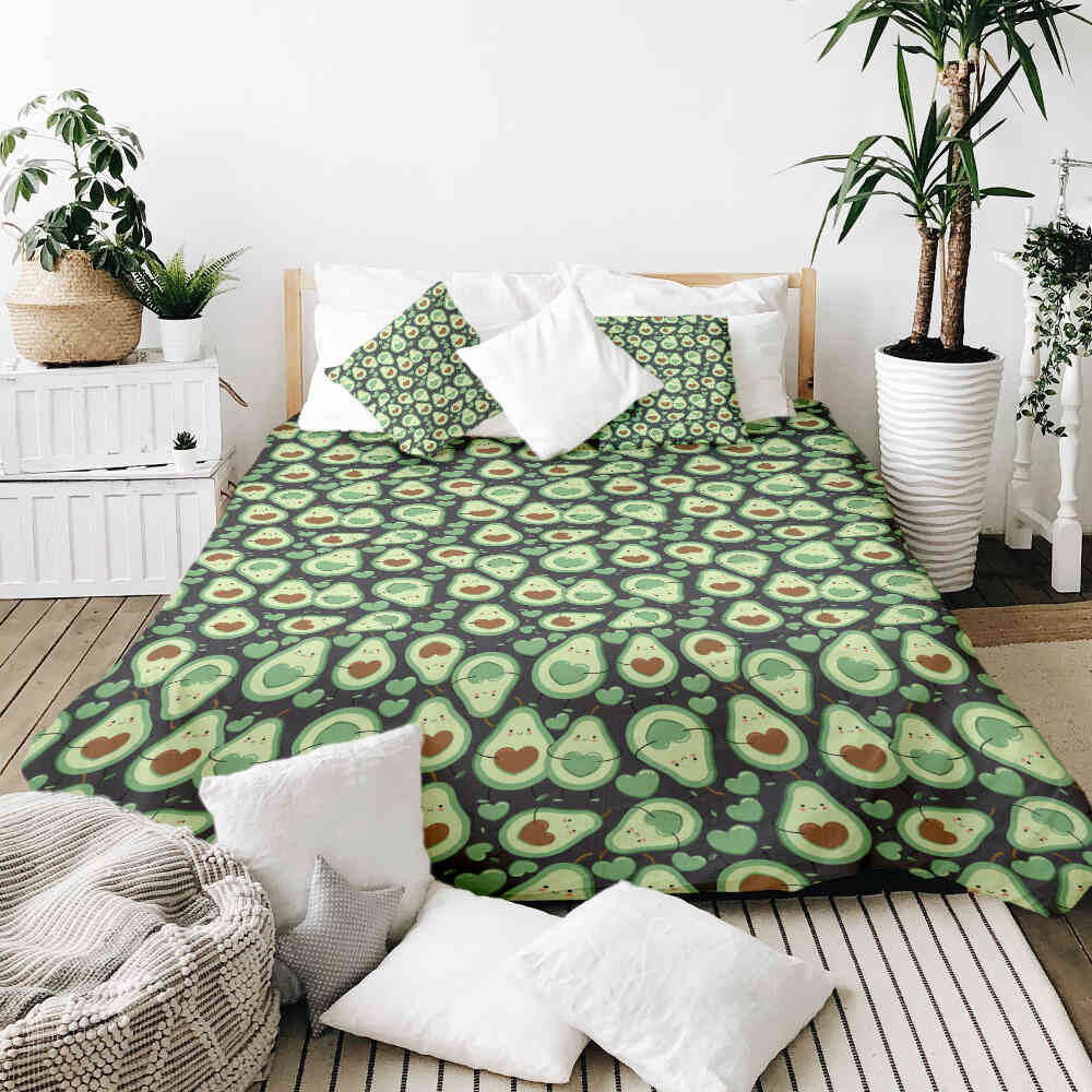 Original Therapiedecke - Ensemble de literie en coton Avocats verts