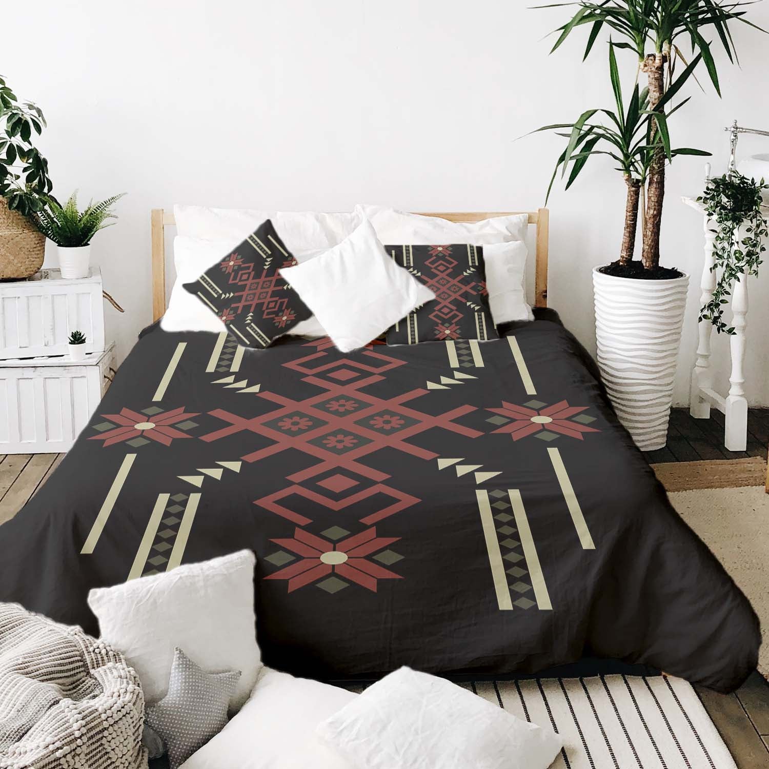 Couverture thérapeutique originale - Housse en coton avec grande flocon de neige
