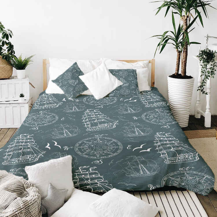 Original Therapiedecke - Ensemble de literie en coton avec navires