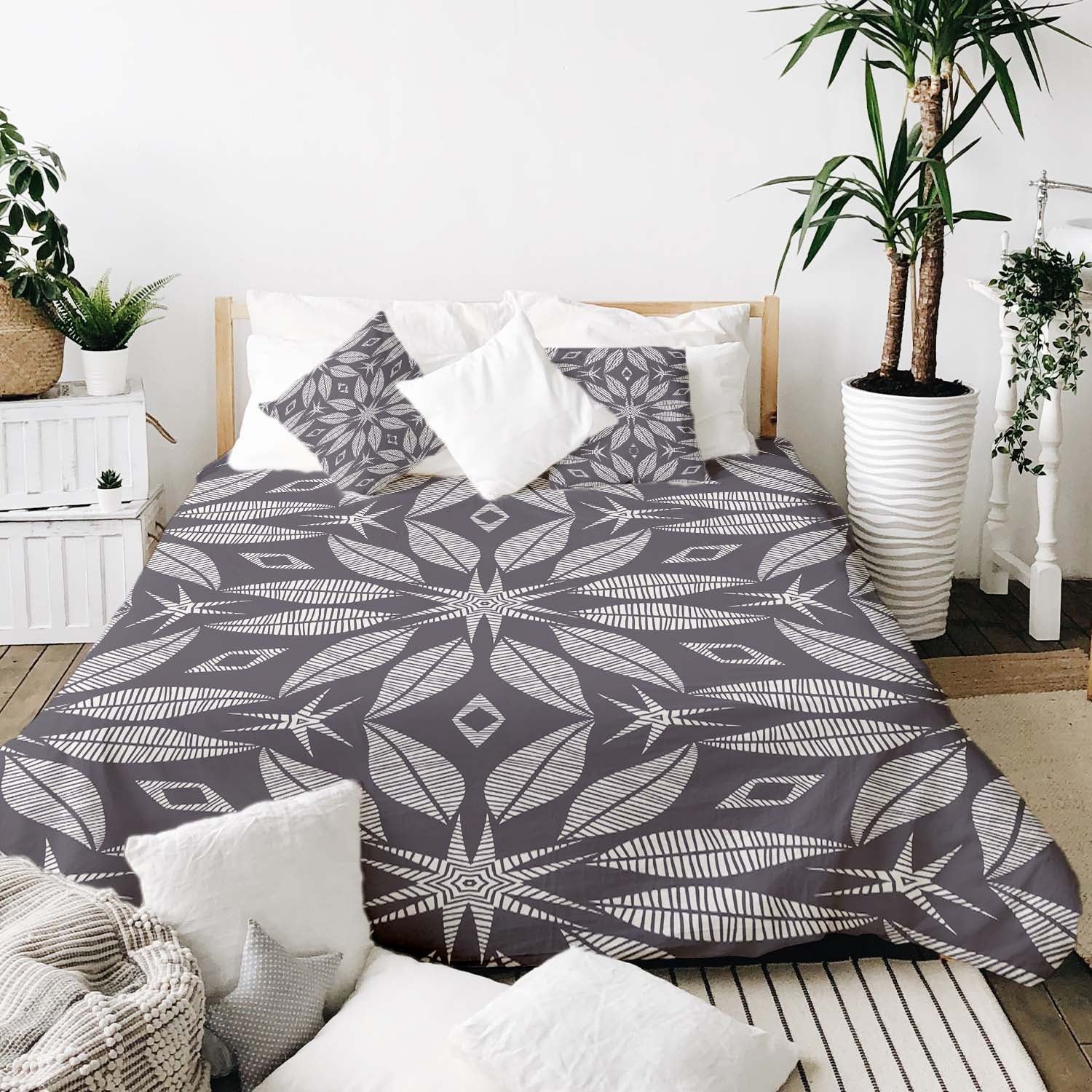 Couverture thérapeutique originale - Housse en coton avec grande fleur