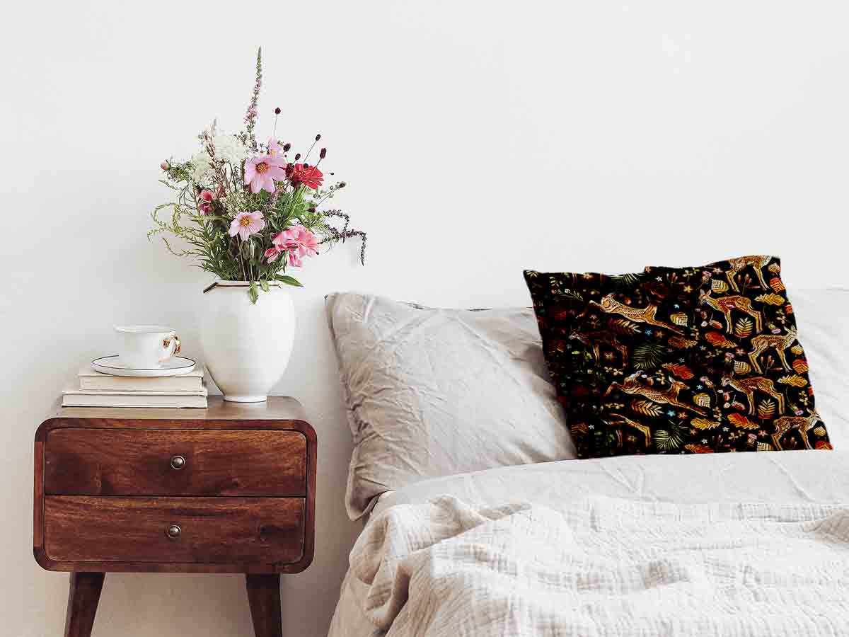 Coussin de santé brun avec chevreuil