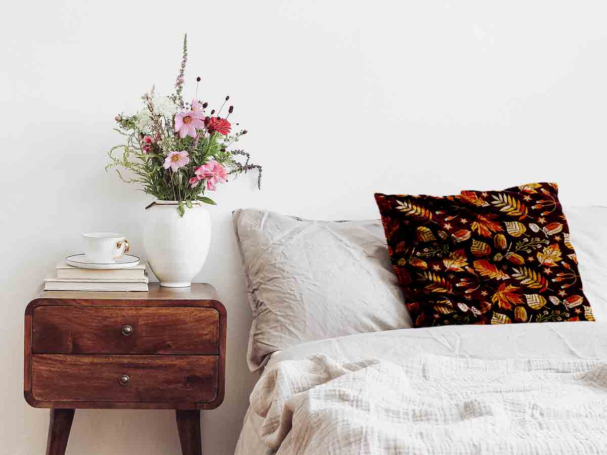 Coussin de santé feuilles d'automne brunes