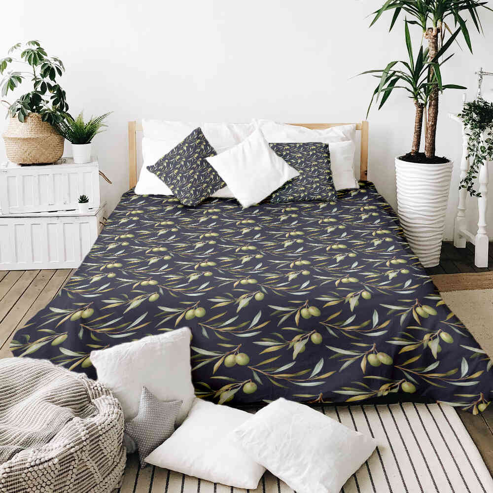 Original Therapiedecke - Ensemble de literie en coton avec olives