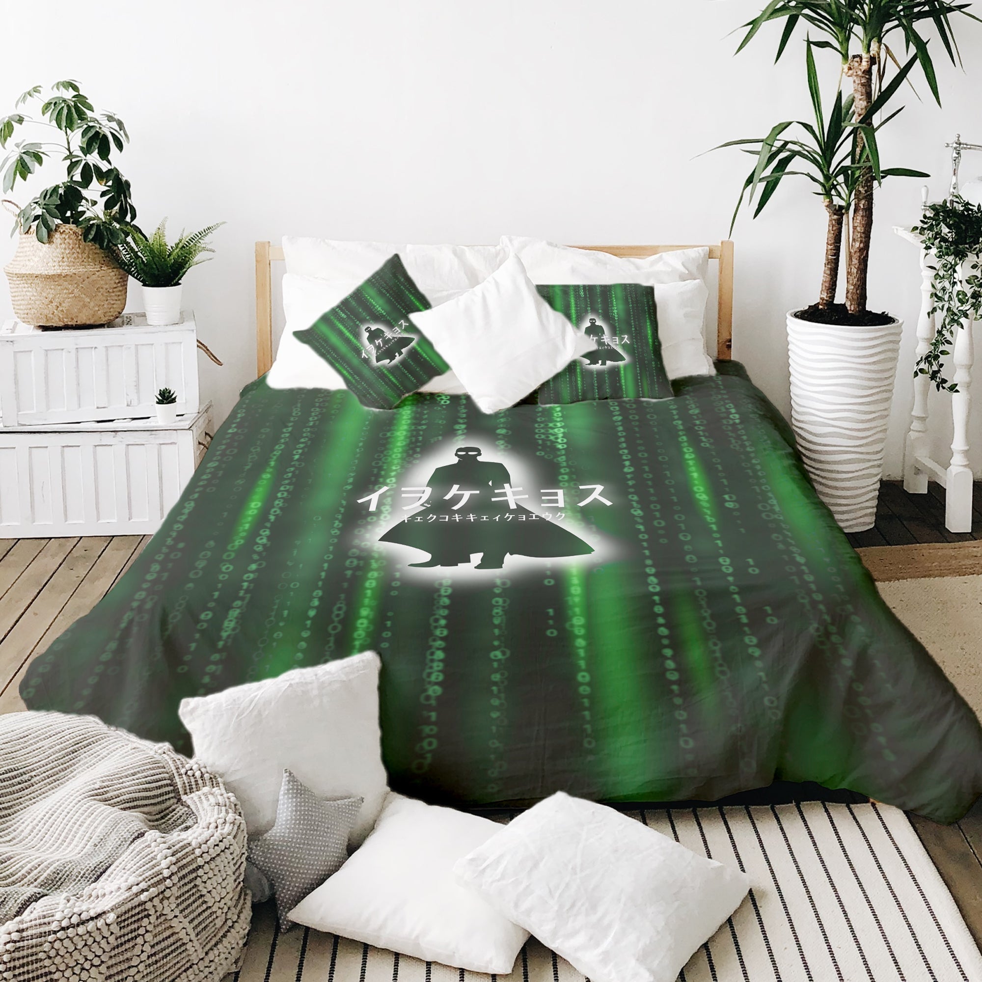 Couverture Thérapeutique Originale TD - Ensemble de Literie en Coton Vert Code Numérique