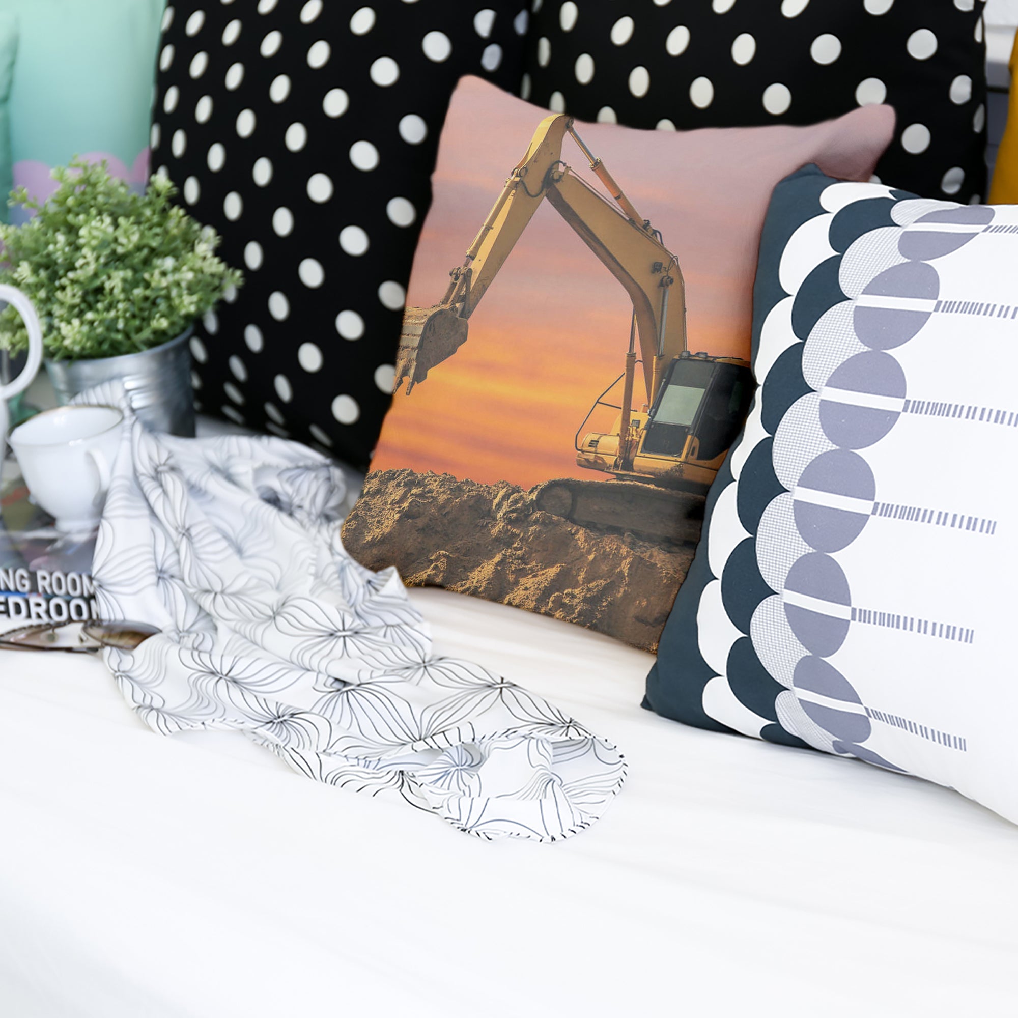 Coussin de santé Tracteur au lever du soleil