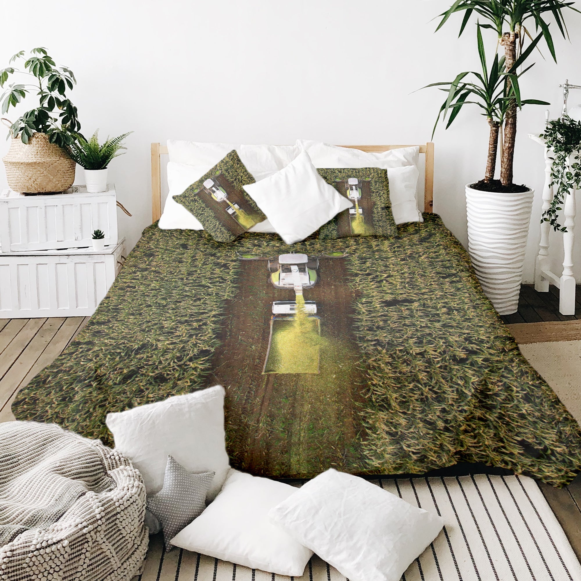 Couverture thérapeutique originale - Housse en coton Champ vert