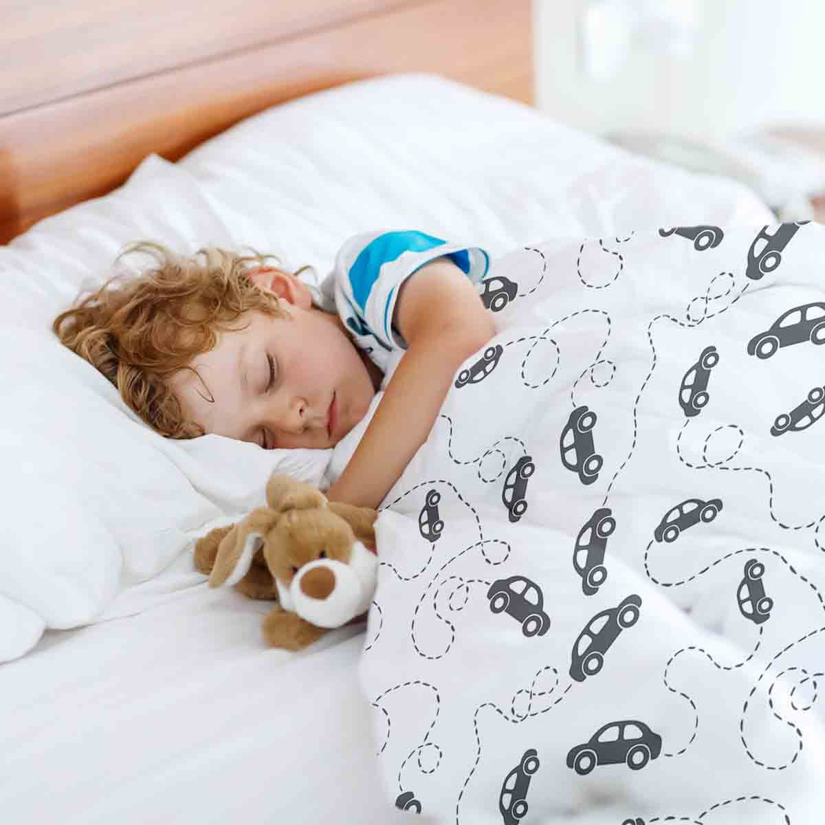 Original Therapiedecke - Ensemble de literie en coton avec voitures noires