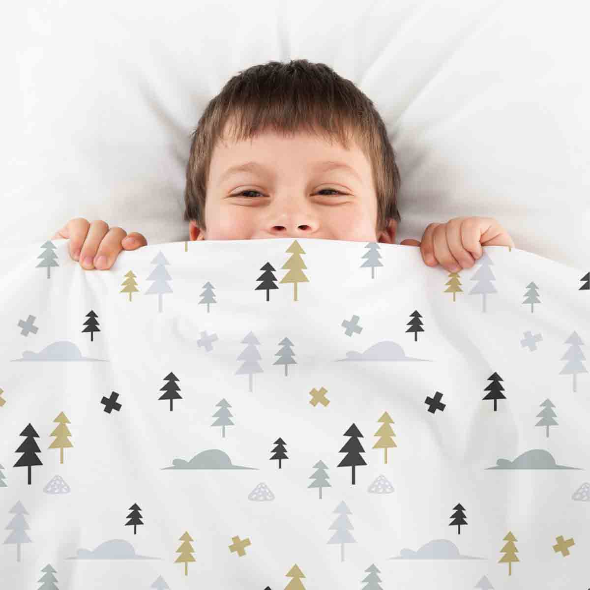 Original Therapiedecke - Ensemble de literie en coton Forêt grise