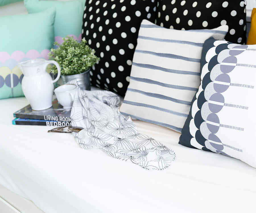 Coussin de santé rayures transversales bleues