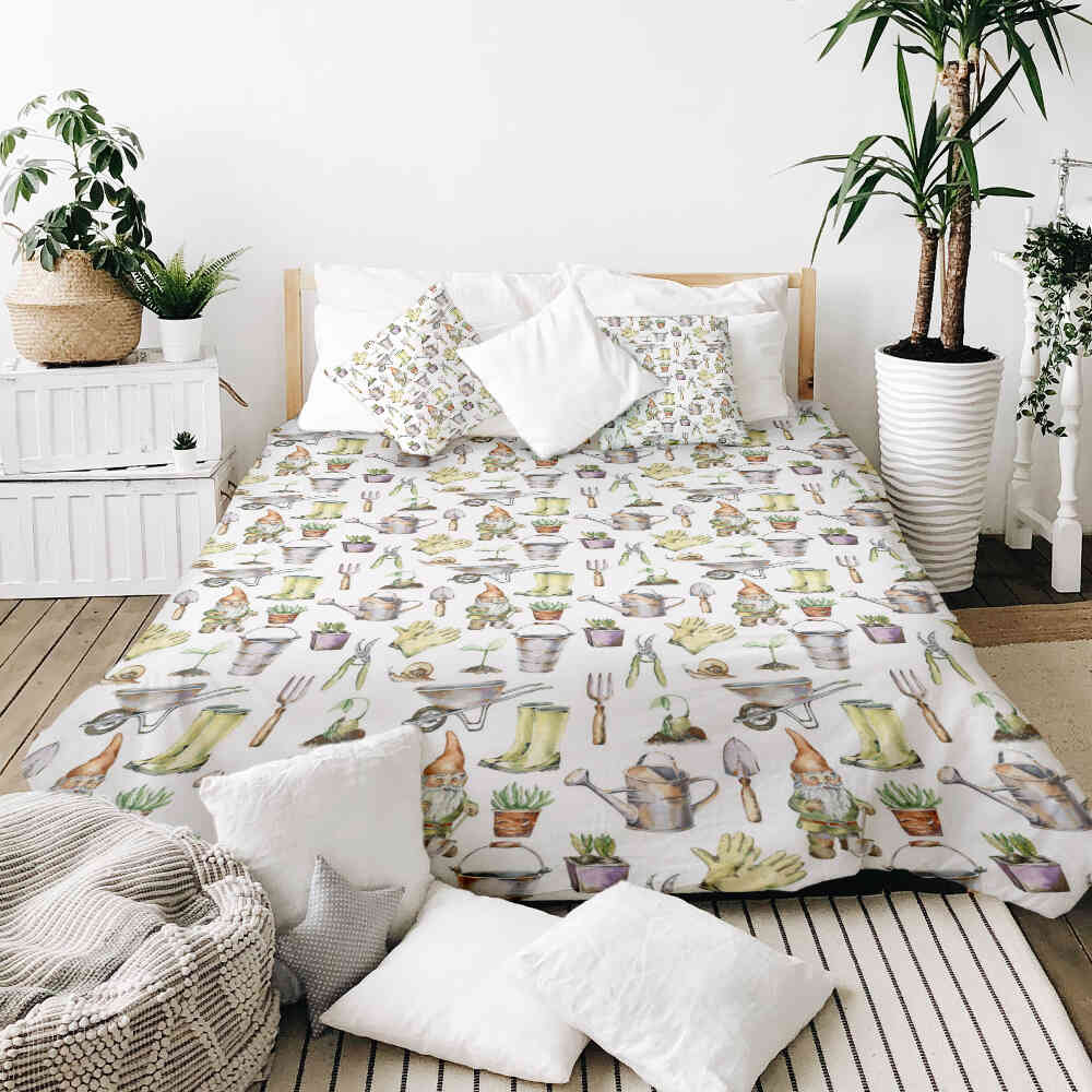 Original Therapiedecke - Ensemble de literie en coton blanc jardinage