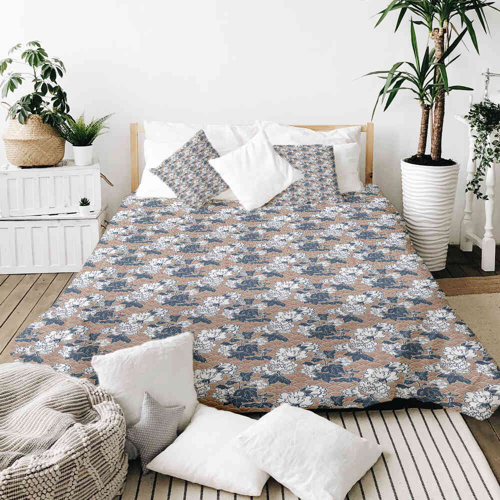 Couverture thérapeutique originale - Housse en coton avec fleurs