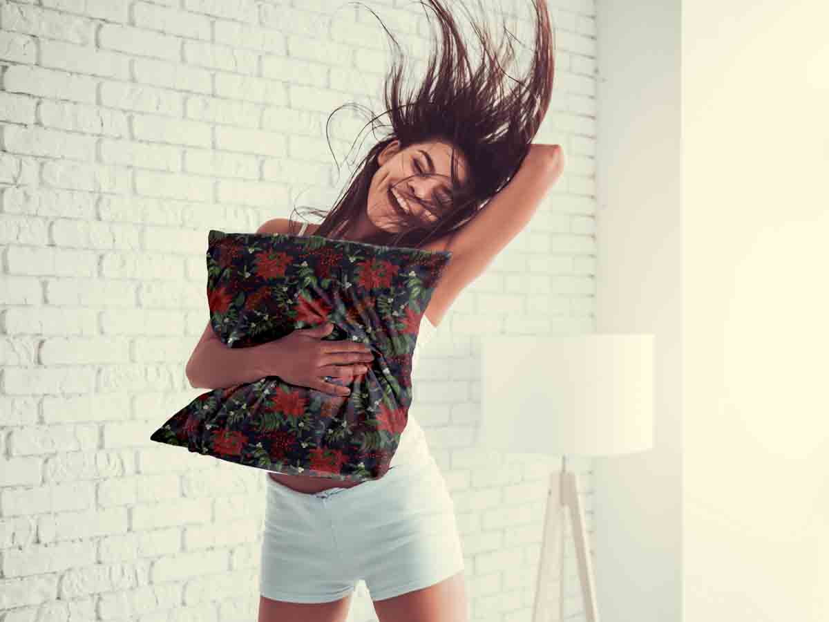 Coussin de santé avec étoile de Noël rouge
