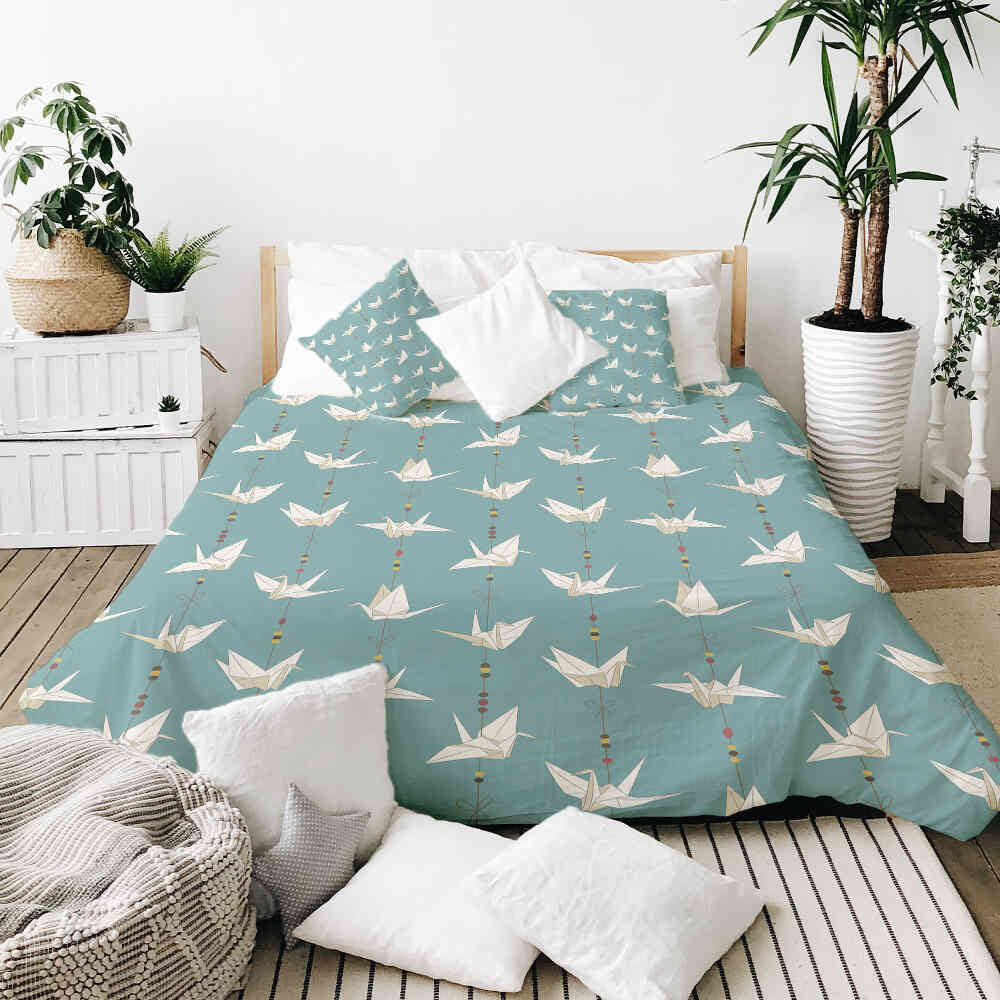 Couverture thérapeutique originale - Housse en coton Housse Origami Cygne