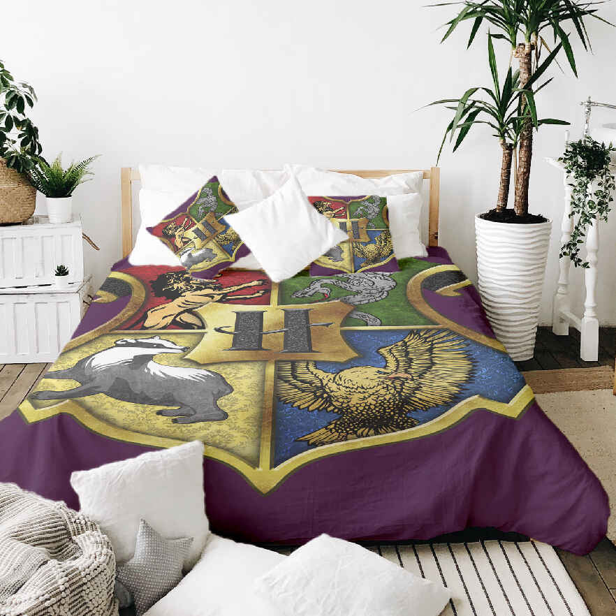 Couverture thérapeutique originale - Housse en coton des maisons de Poudlard