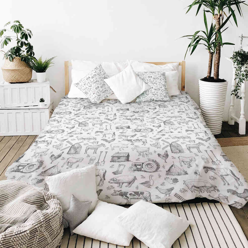 Original Therapiedecke - Ensemble de literie en coton gris ferme