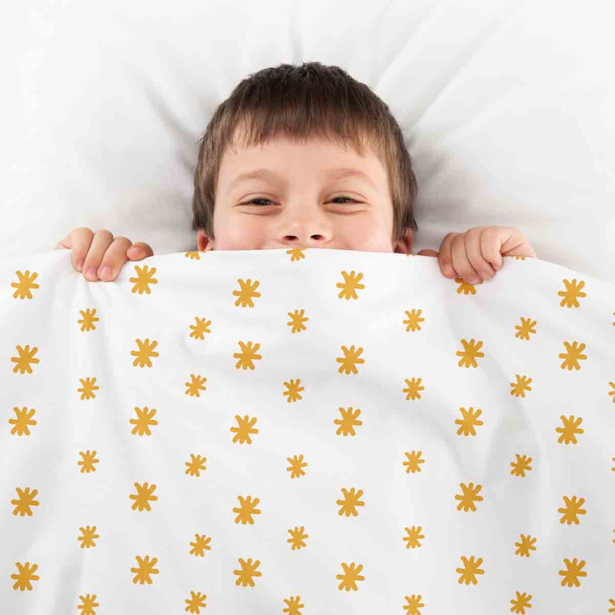 Original Therapiedecke - Ensemble de literie en coton Fleurs jaunes