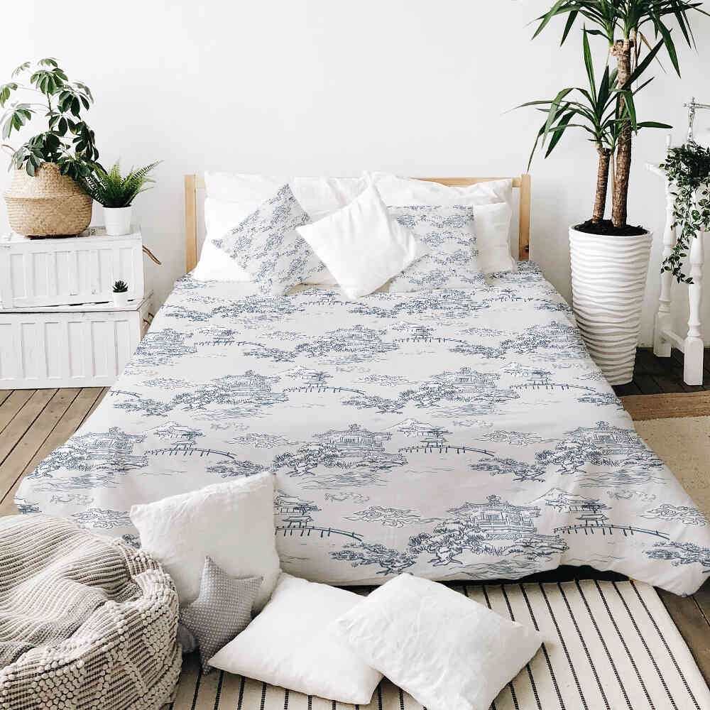 Original Therapiedecke - Ensemble de literie en coton Gris Grande Muraille de Chine