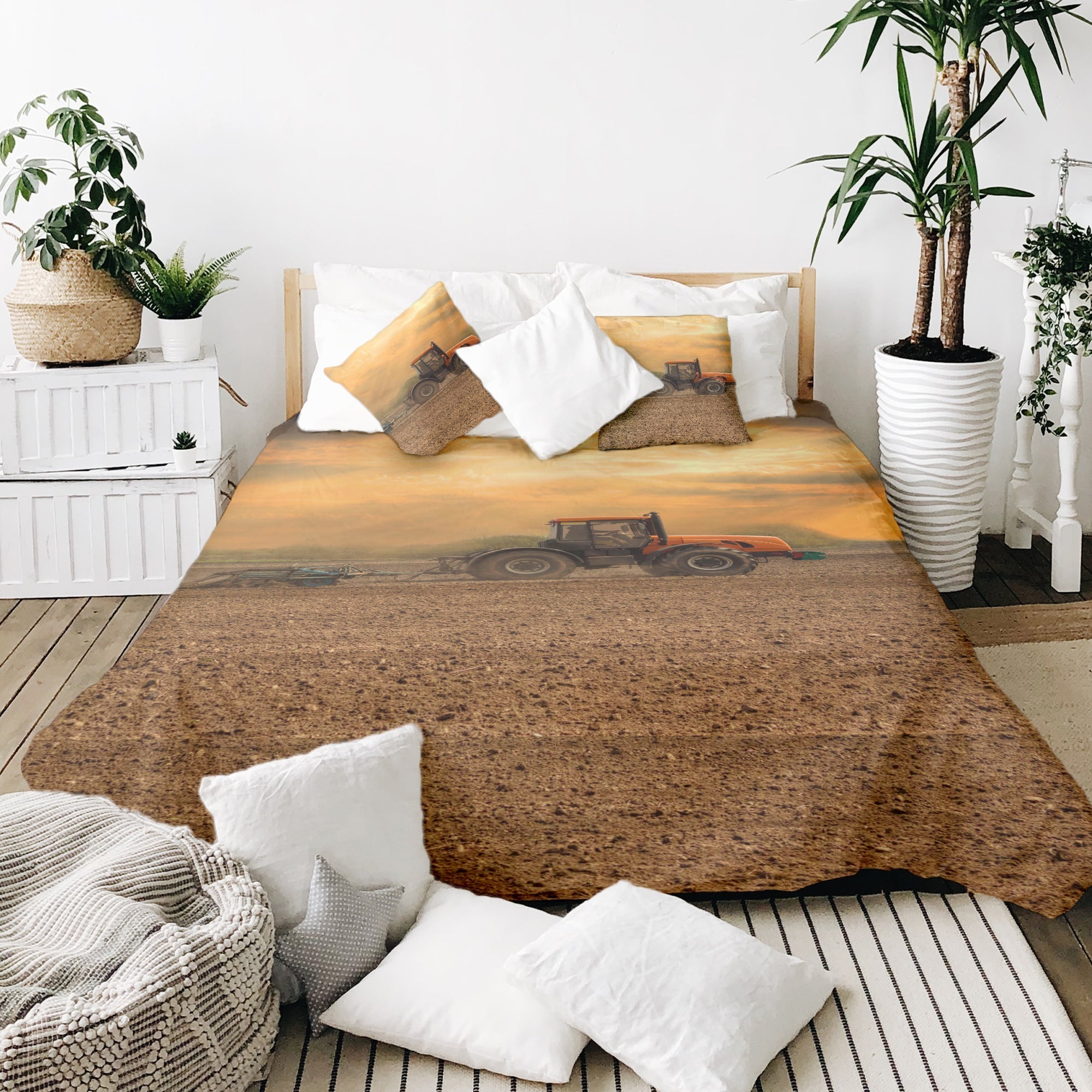 Couverture thérapeutique originale - Housse en coton Tracteur avec remorque