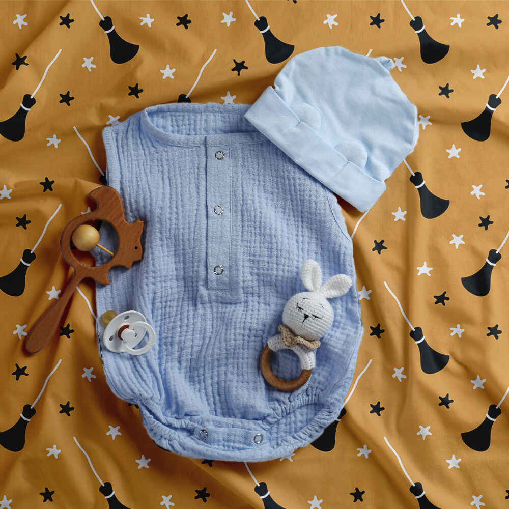 Original Therapiedecke - Ensemble de literie en coton orange avec balai Potter