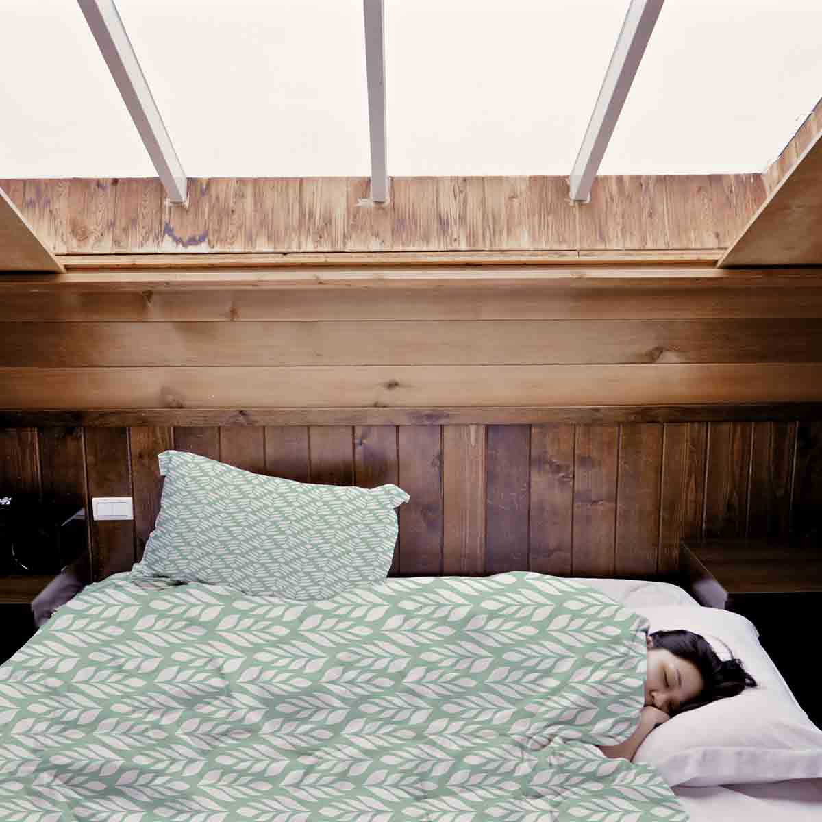 Original Therapiedecke - Ensemble de literie en coton Vert avec sapins