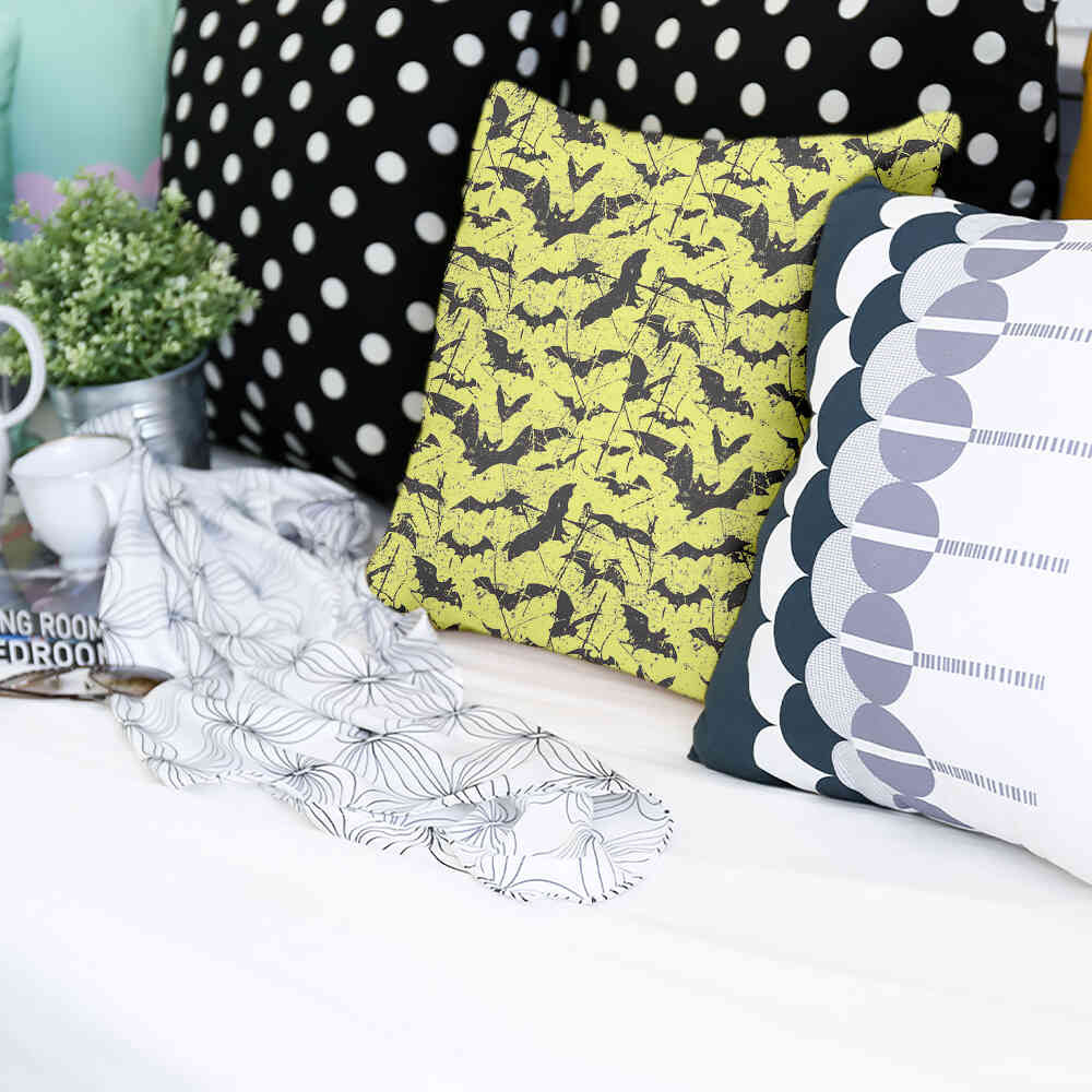 Coussin de santé jaune chauve-souris