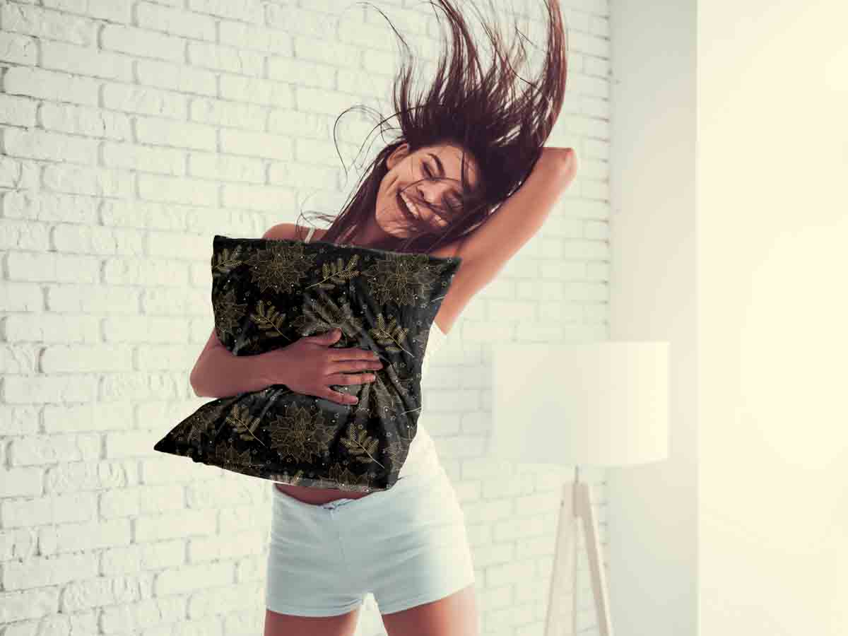 Coussin de santé noir Étoile de Noël