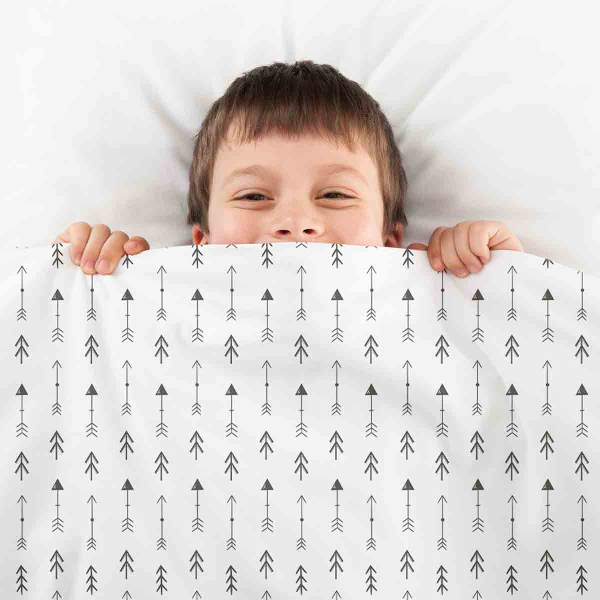 Couette de thérapie Ensemble de literie blanc avec de nombreuses flèches noires