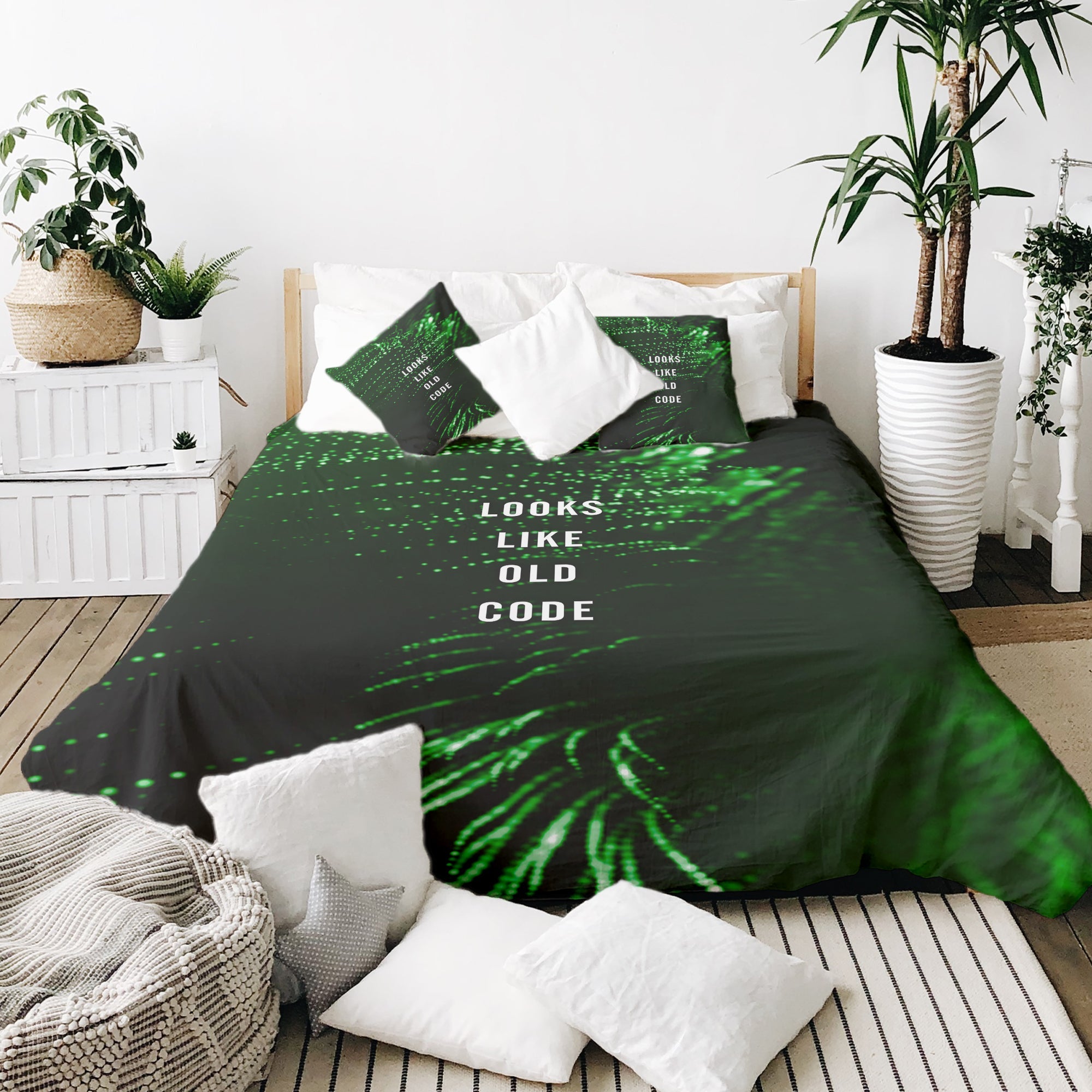 Couverture Thérapeutique Originale TD - Ensemble de Literie en Coton Vert Looks Like