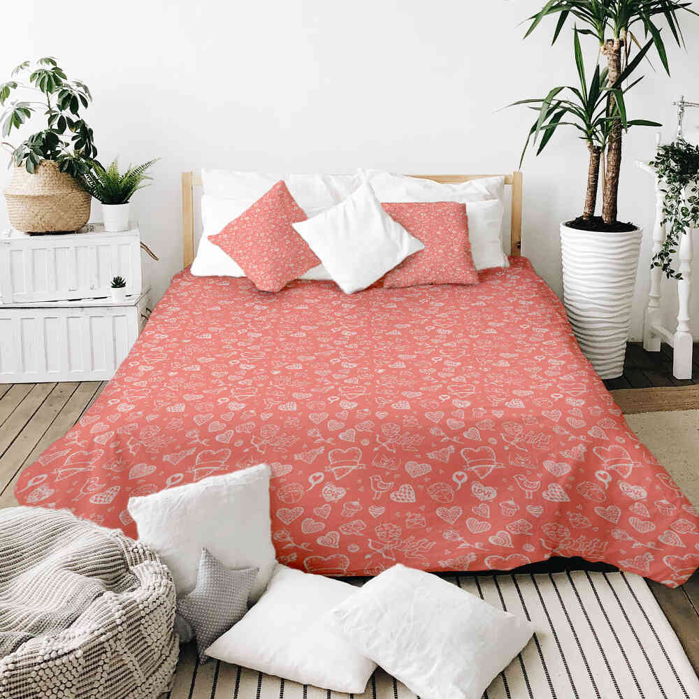 Housse de couverture chauffante en coton Amour et flèche d'amour