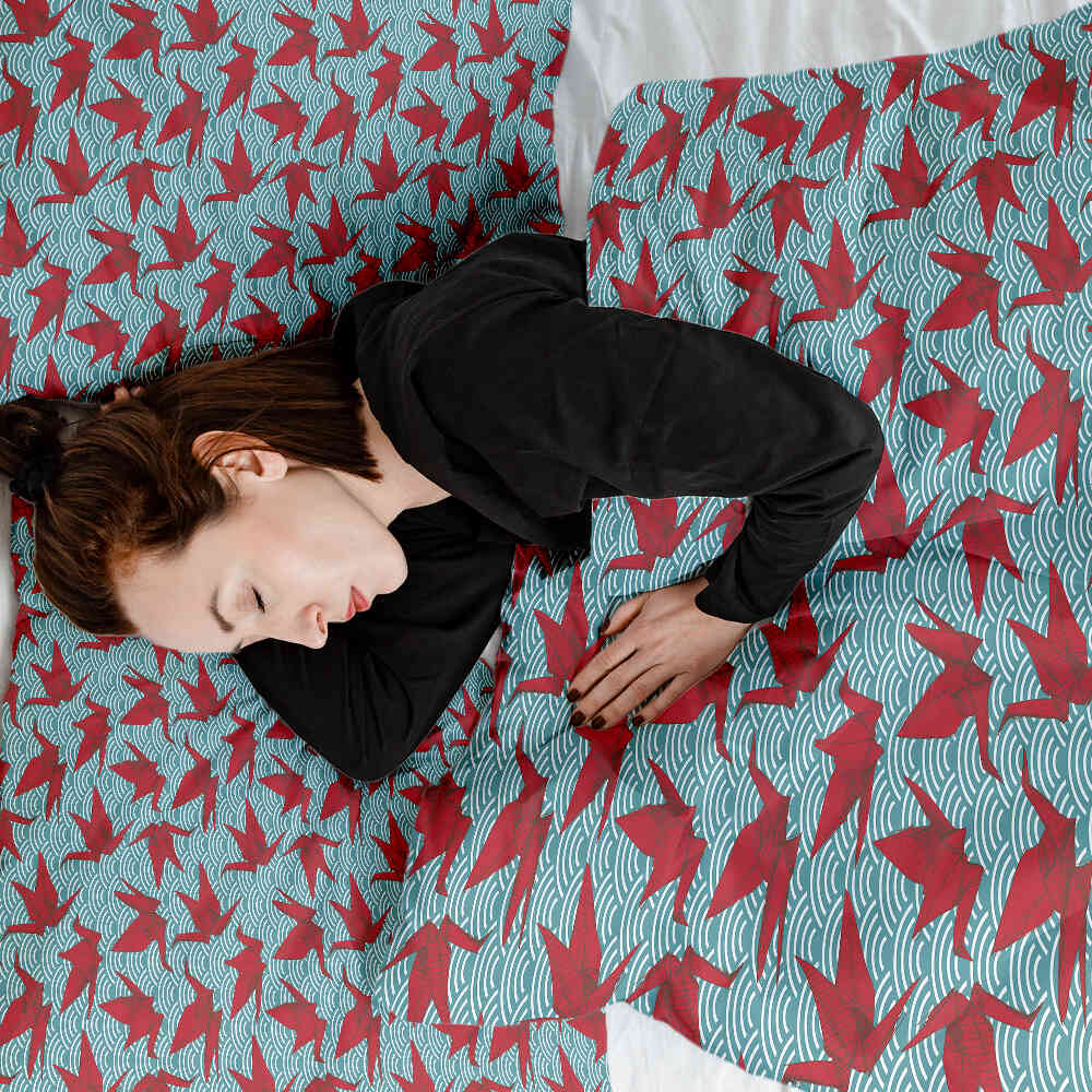 Original Therapiedecke - Ensemble de literie en coton Rouge Origami