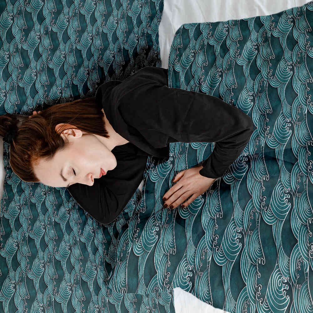 Couette thérapeutique Ensemble de linge de lit Vagues turquoise-vert