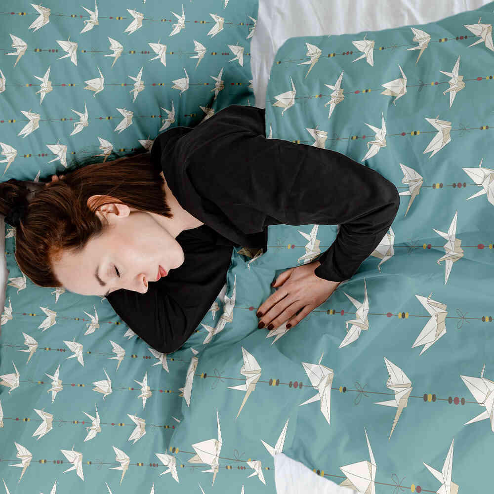 Original Therapiedecke - Ensemble de literie en coton Cygne en origami