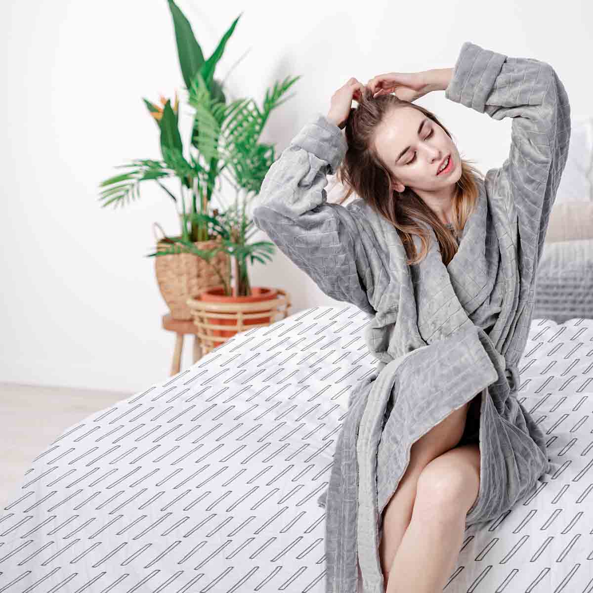 Couette de thérapie Ensemble de literie Blanc rayures épaisses