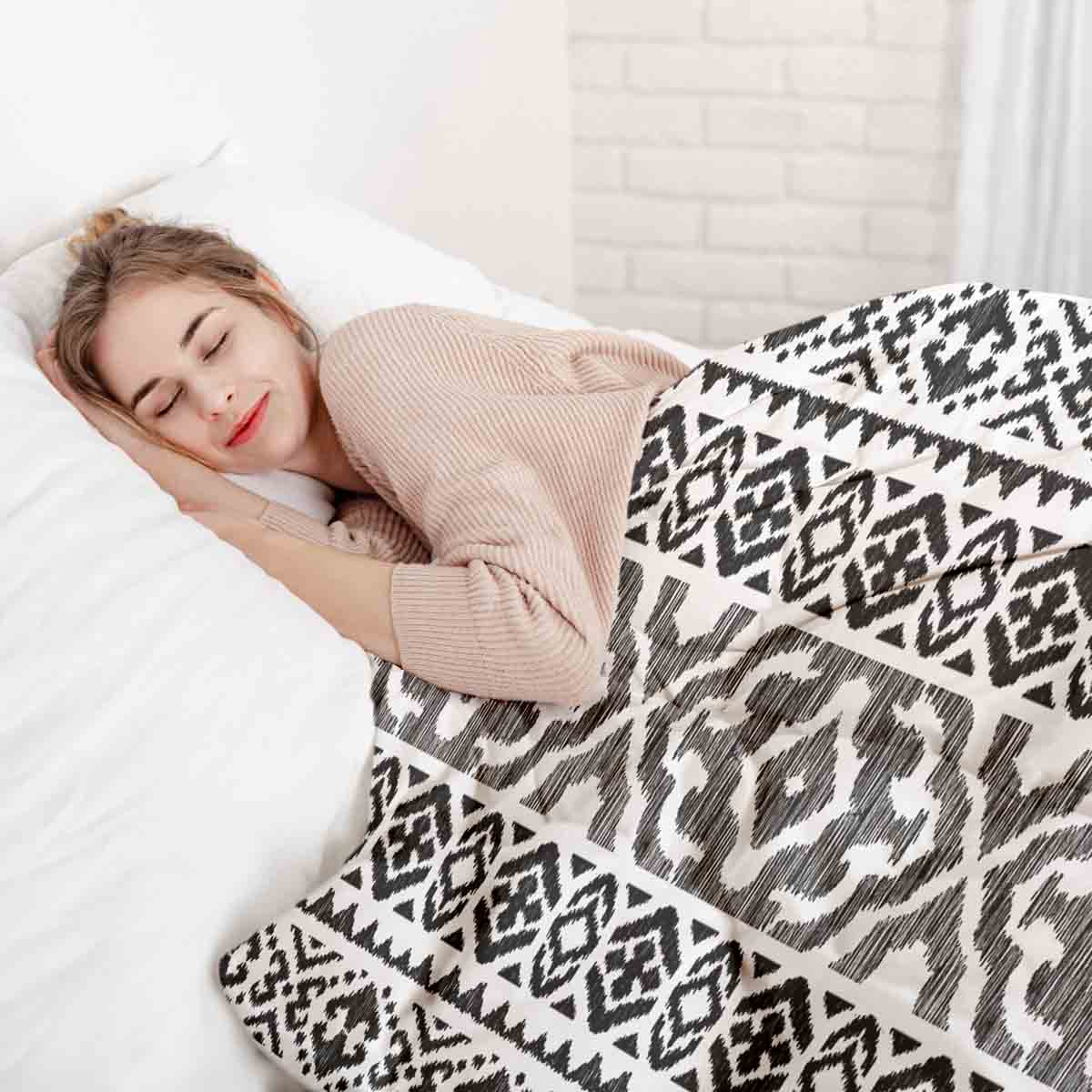 Original Therapiedecke - Ensemble de literie en coton avec formes noires